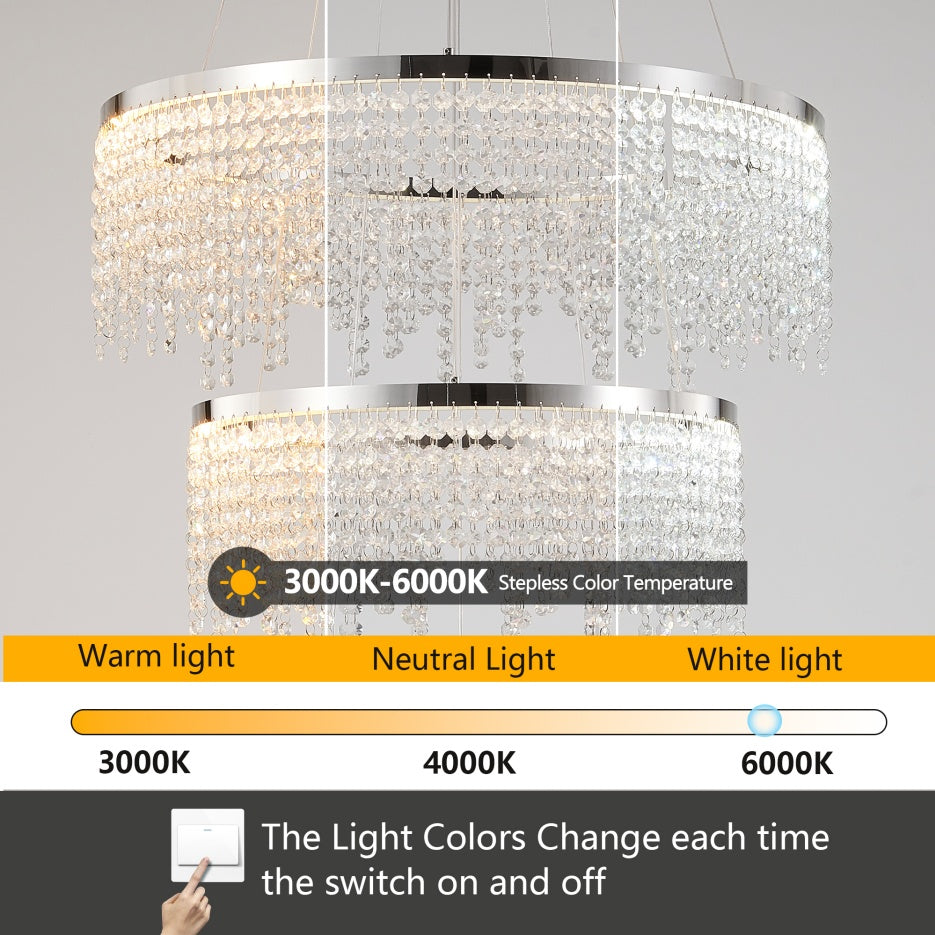 Luxury Crystal LED Chandelier - 24"