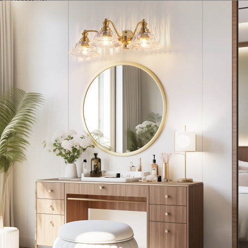 Vintage Gold Bathroom Wall Sconce - 24"