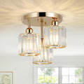 Modern 3-Light Crystal Ceiling Fixture