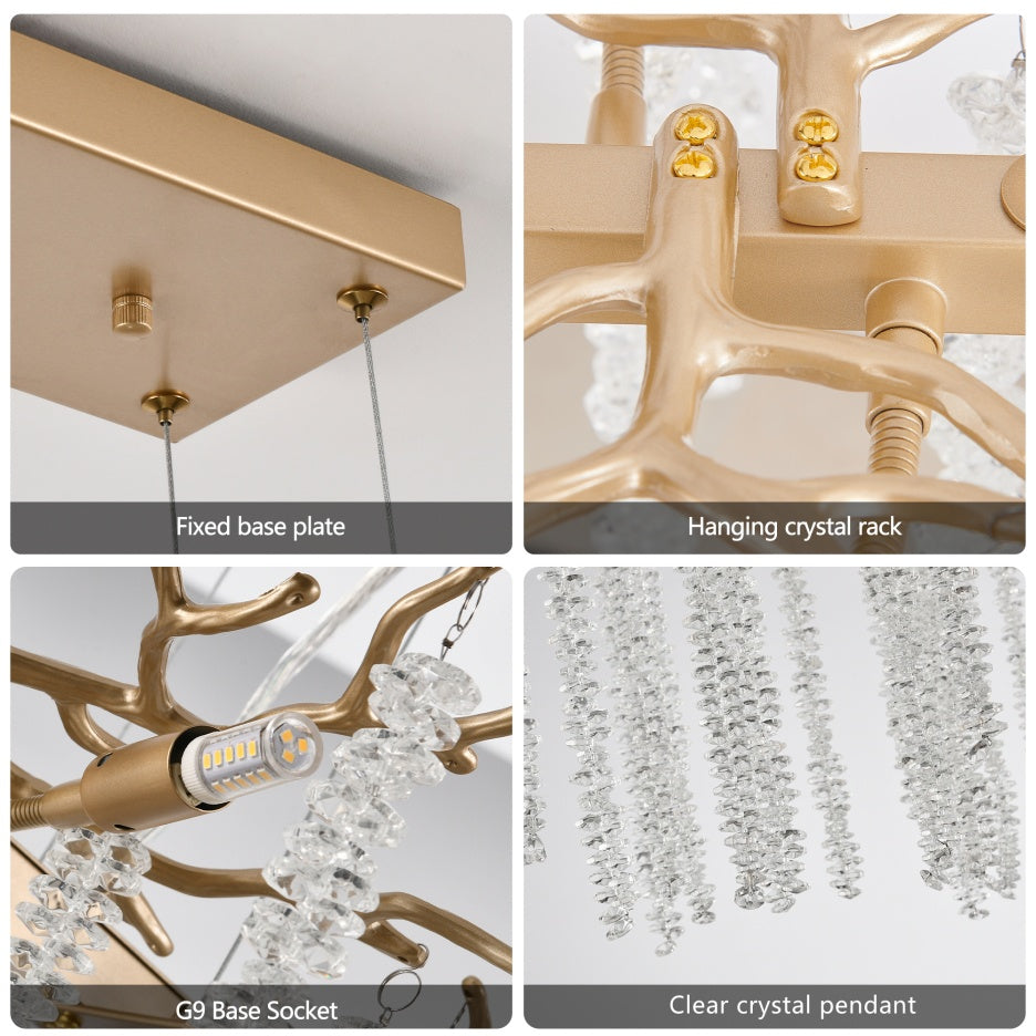 Modern Gold Pendant Chandelier - 39"