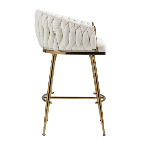 Velvet Swivel Counter Chair - Gold Base