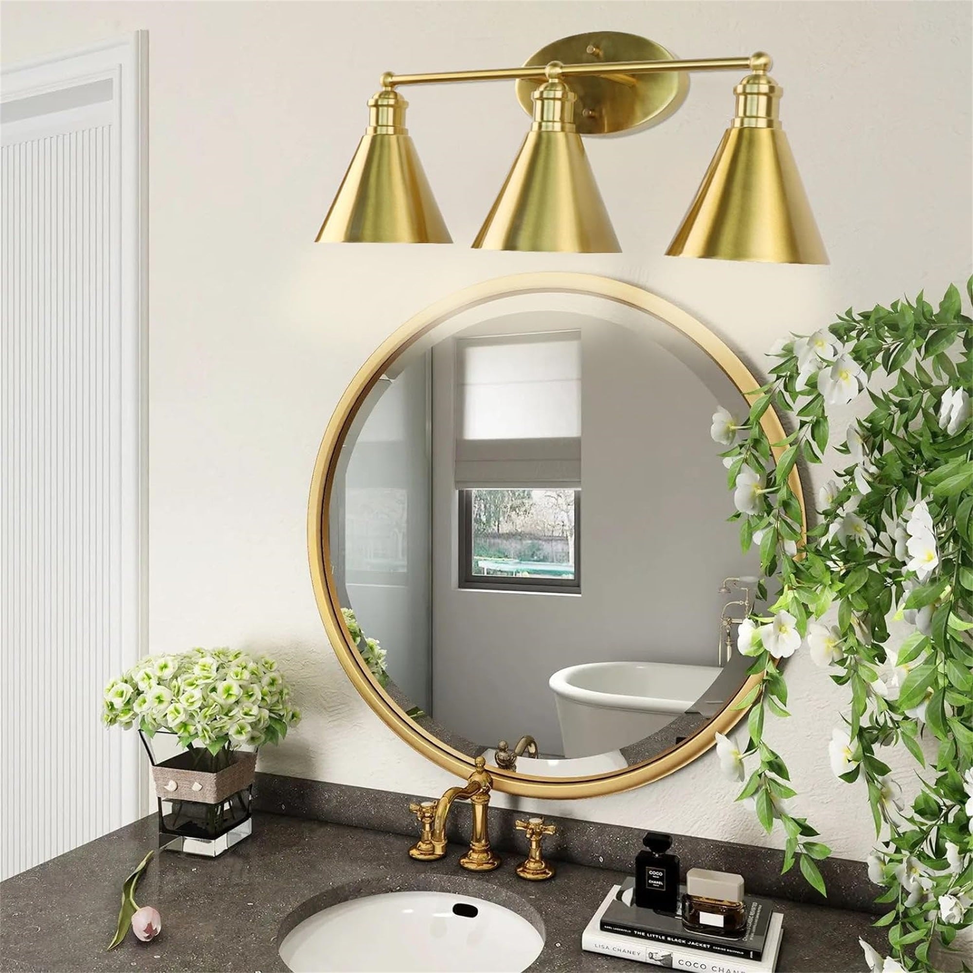 Gold Vanity Light - 24" Triple Light