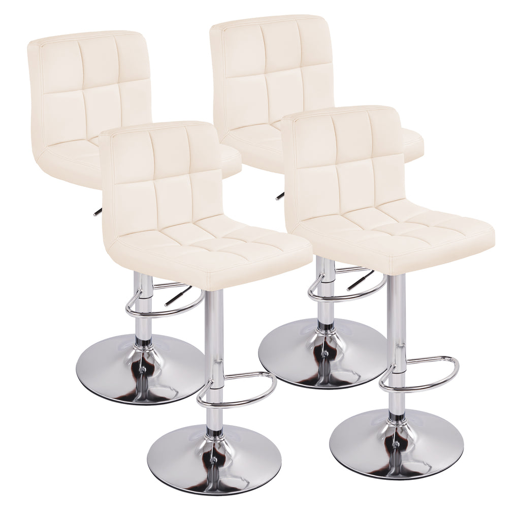 Modern Swivel Counter Stools - PU Leather (Set of 2)