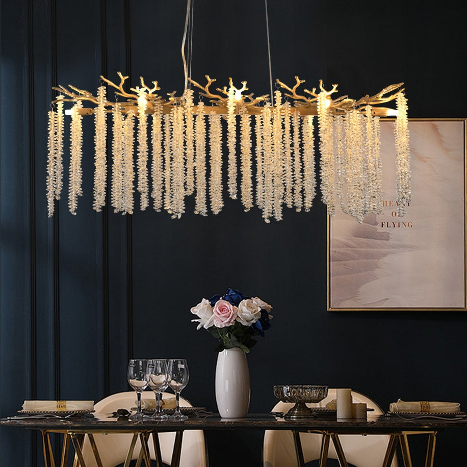 Modern Gold Pendant Chandelier - 39"
