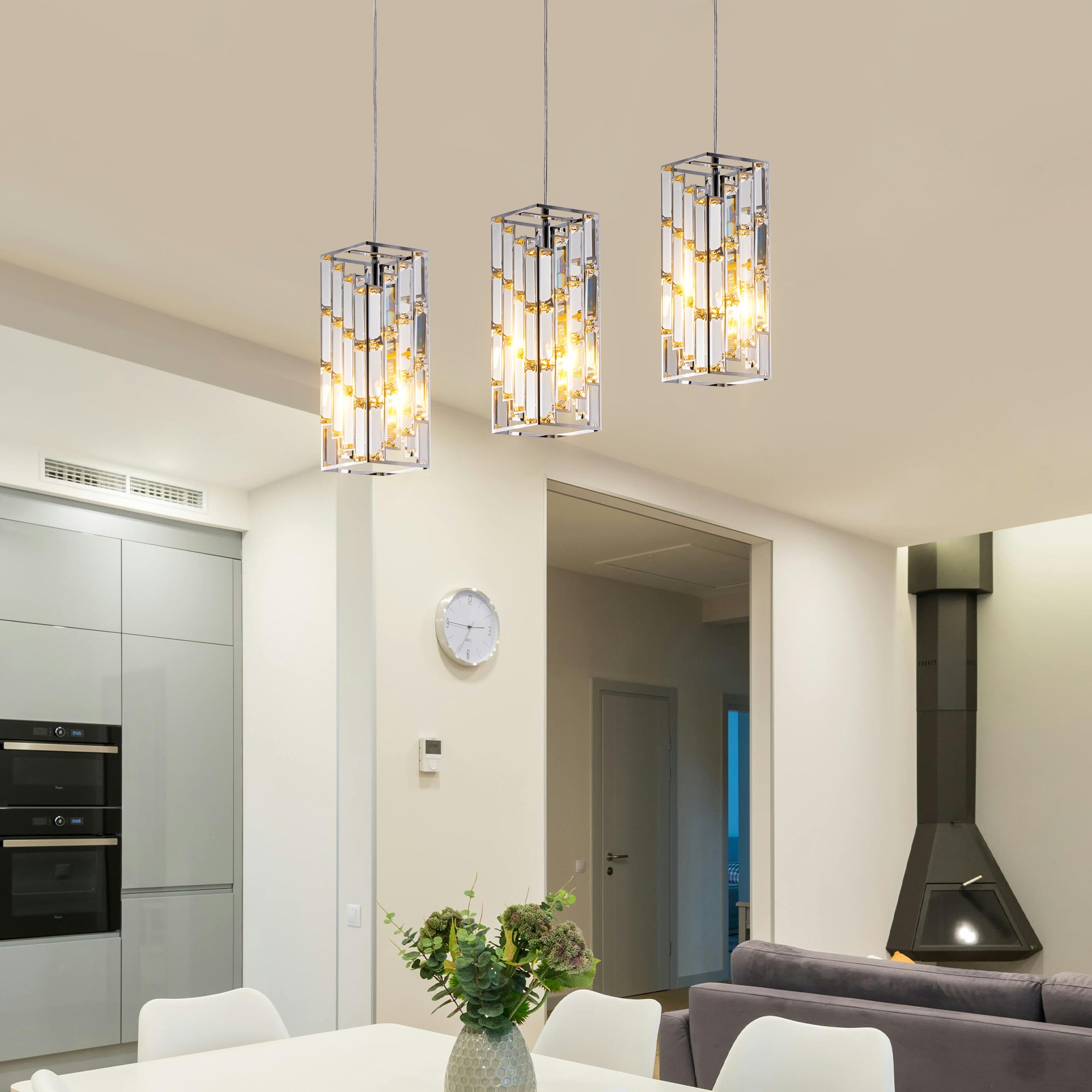 Crystal Prism Pendant Lights (3-Piece Set)