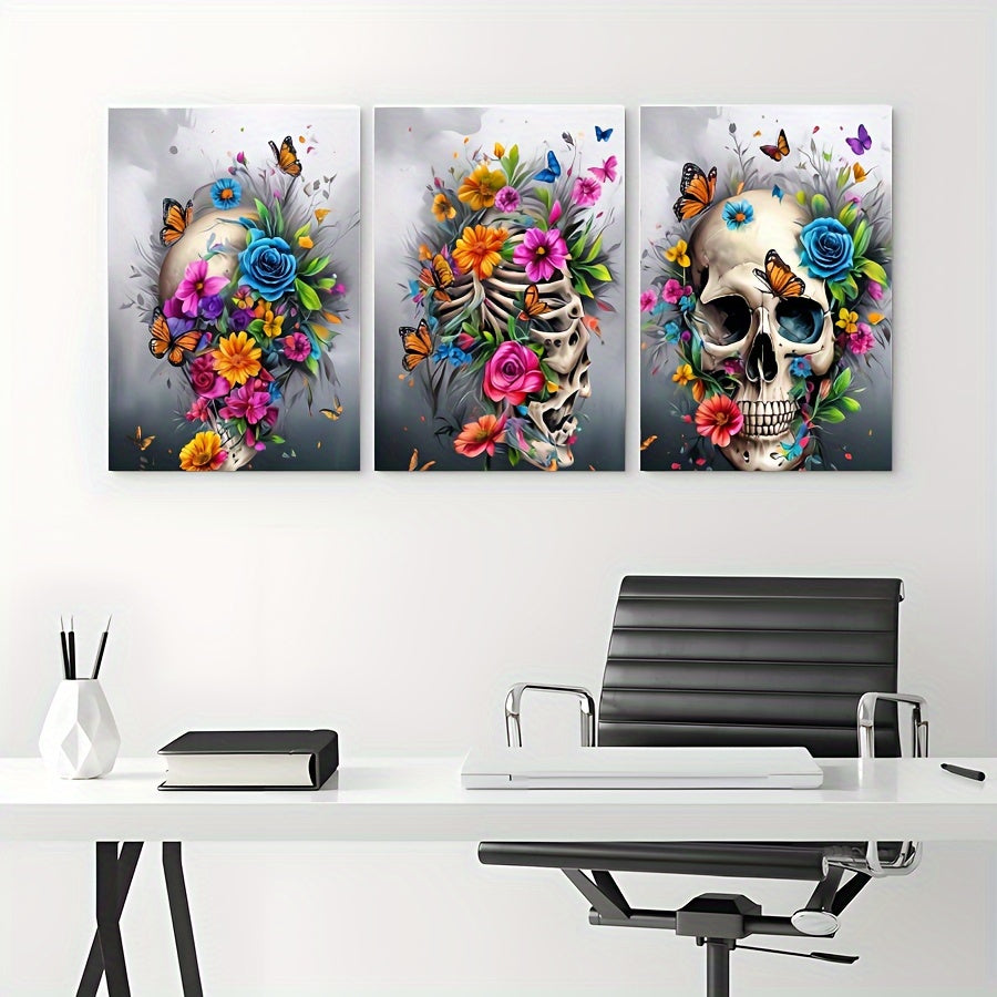 Abstract Skull Canvas Art Set (3-Piece)