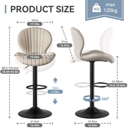 Counter Stools Set Of 2 Modern Swivel Counter Chairs.