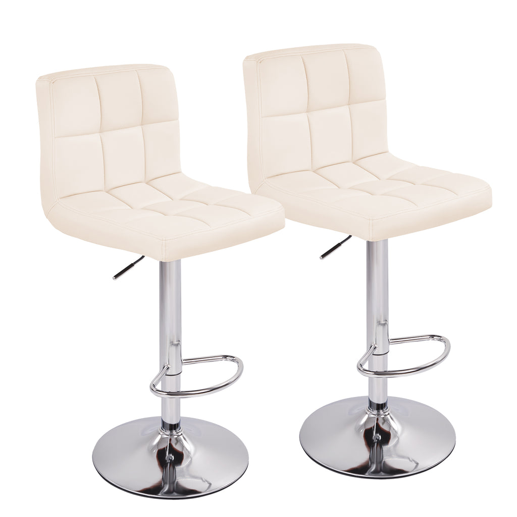 Modern Swivel Counter Stools - PU Leather (Set of 2)