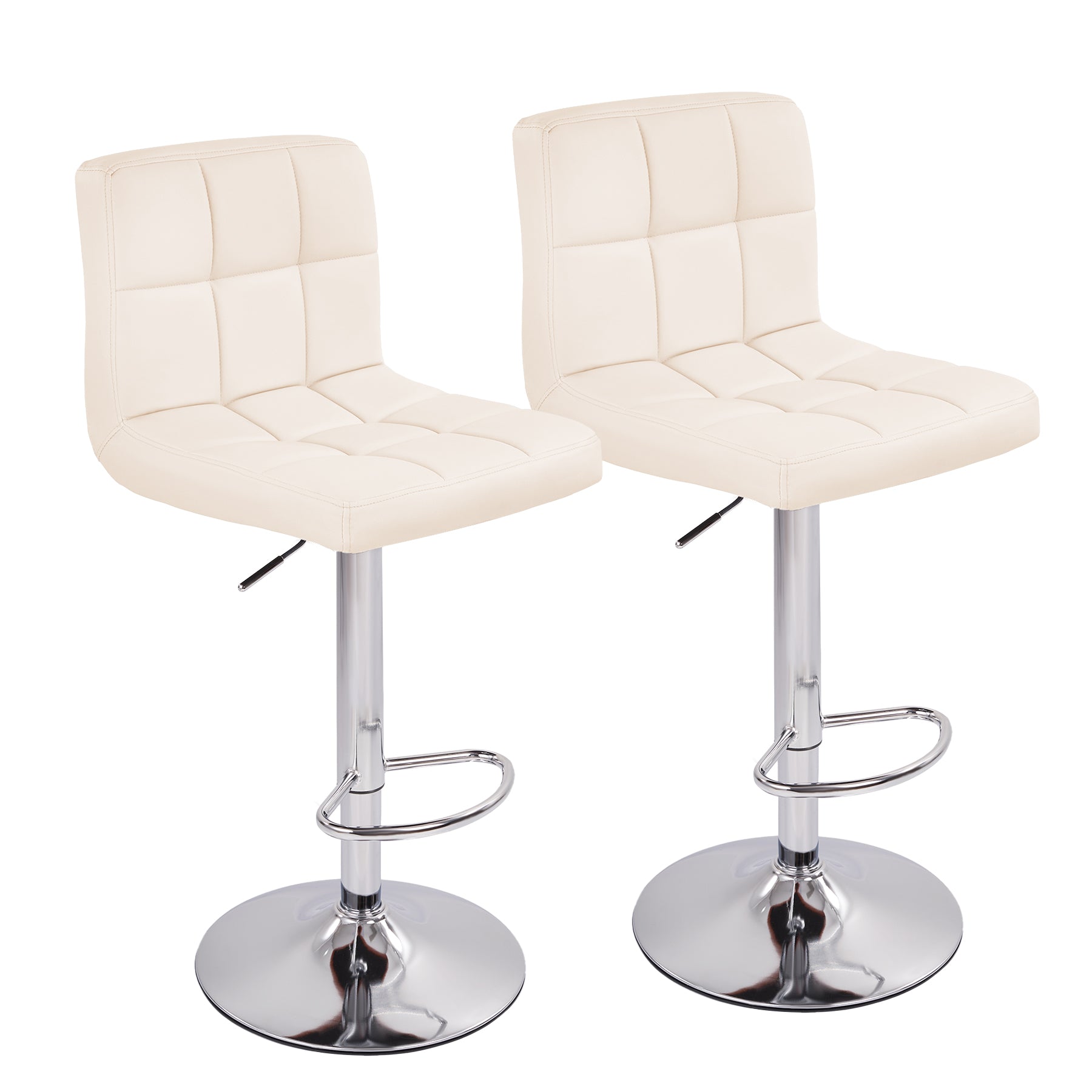 Modern Swivel Counter Stools - PU Leather (Set of 2)