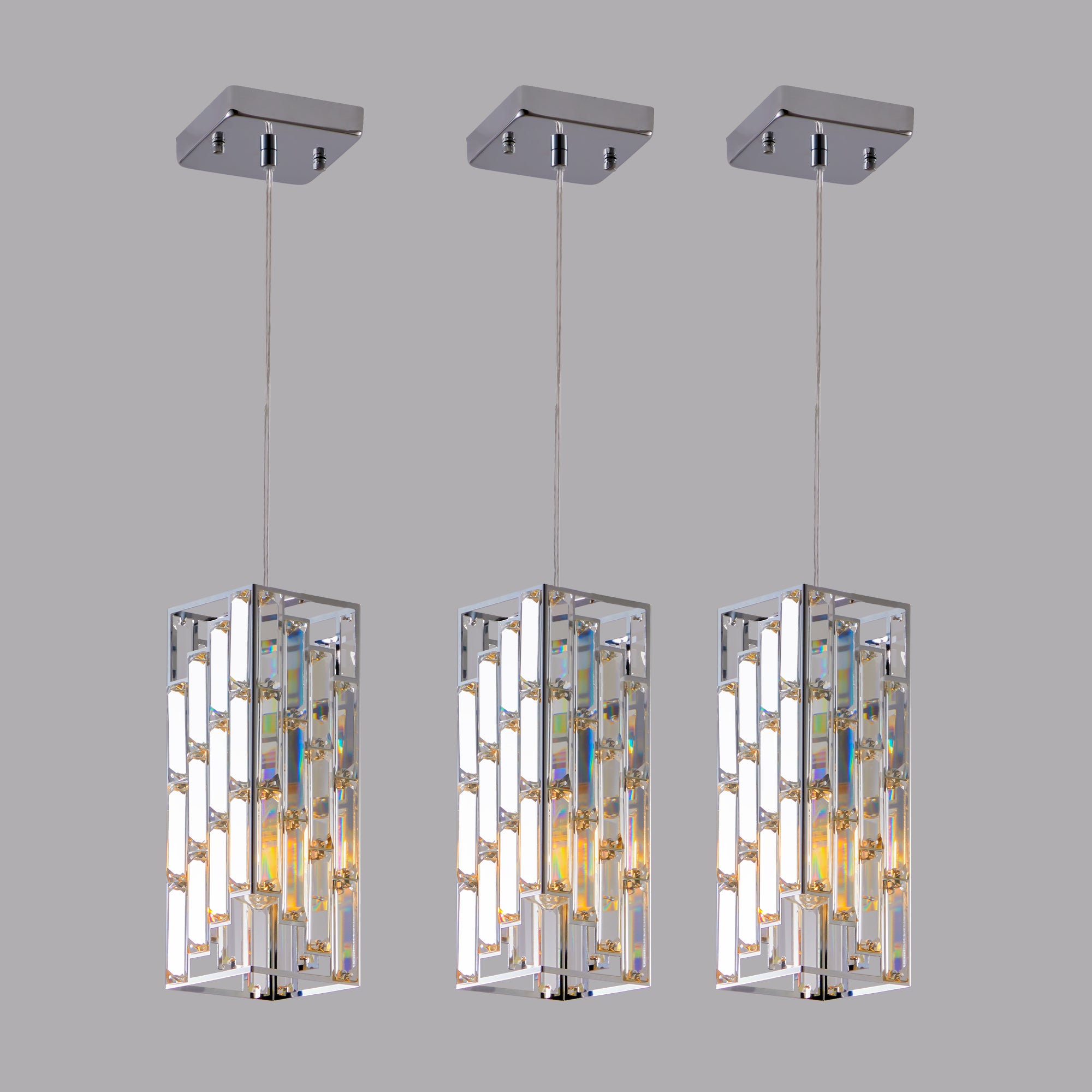 Crystal Prism Pendant Lights (3-Piece Set)