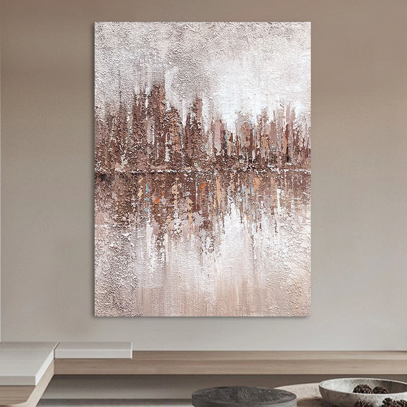 Hand-Painted Oil Painting Canvas Wall Art Decoration Minimalist Texture Abstract For Home Living Room Decor (Rolled Frameless Unstretched Painting)