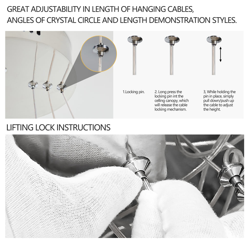 Luxury Crystal LED Chandelier - 24"