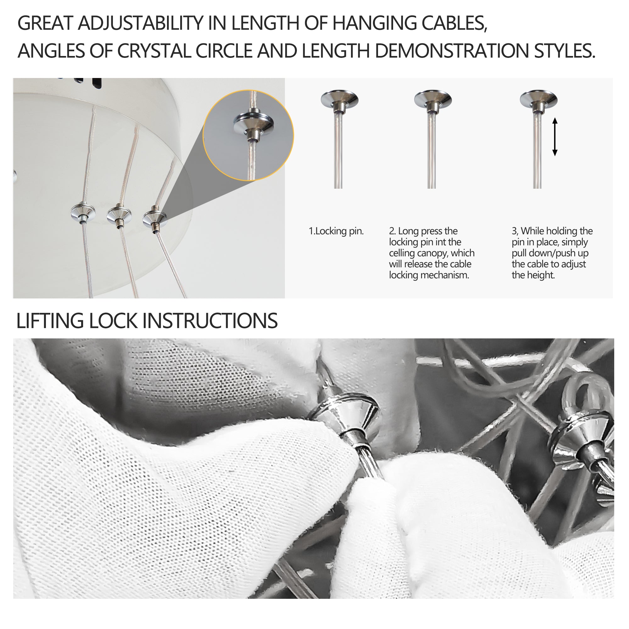 Luxury Crystal LED Chandelier - 24"