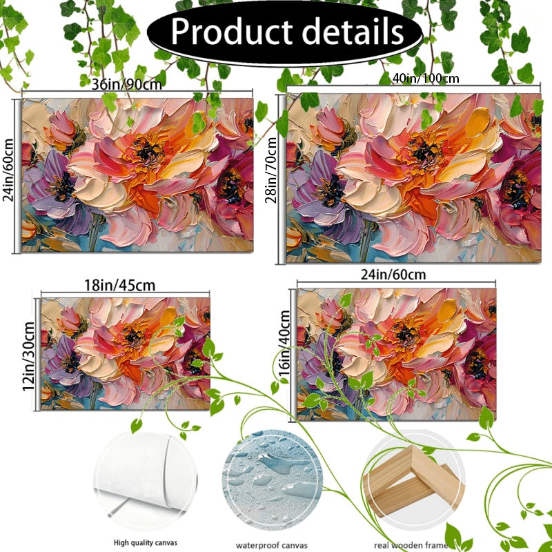 Pastel Bloom Framed Canvas Art – Luxury Floral Wall Décor