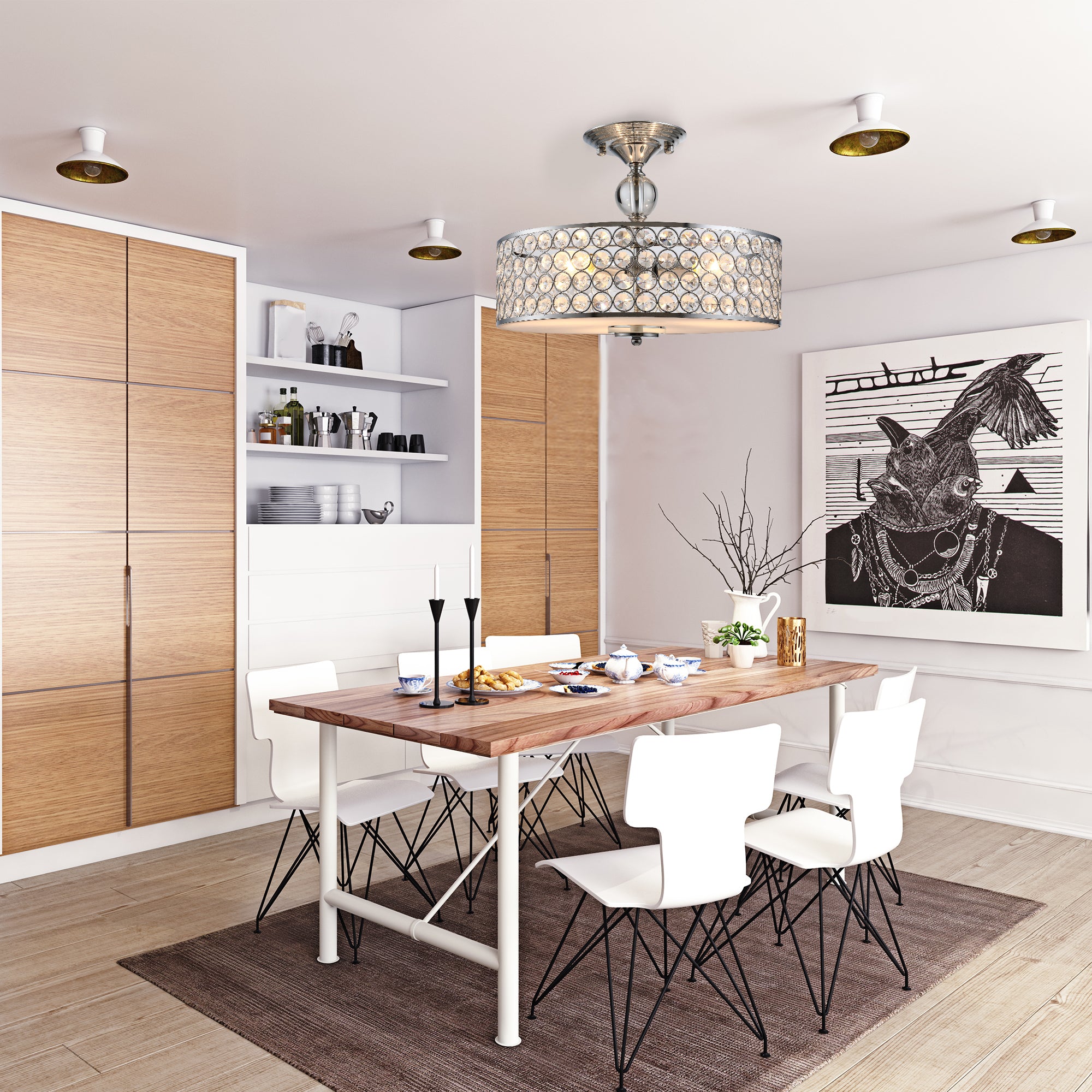 Crystal Accent Ceiling Lamp