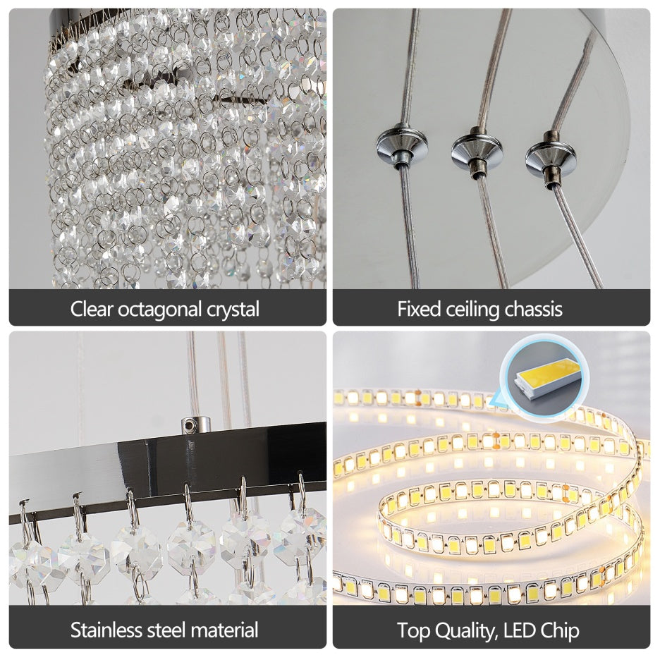 Luxury Crystal LED Chandelier - 24"