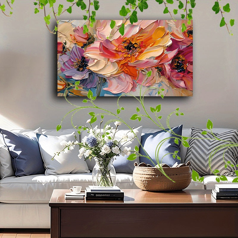 Pastel Bloom Framed Canvas Art – Luxury Floral Wall Décor