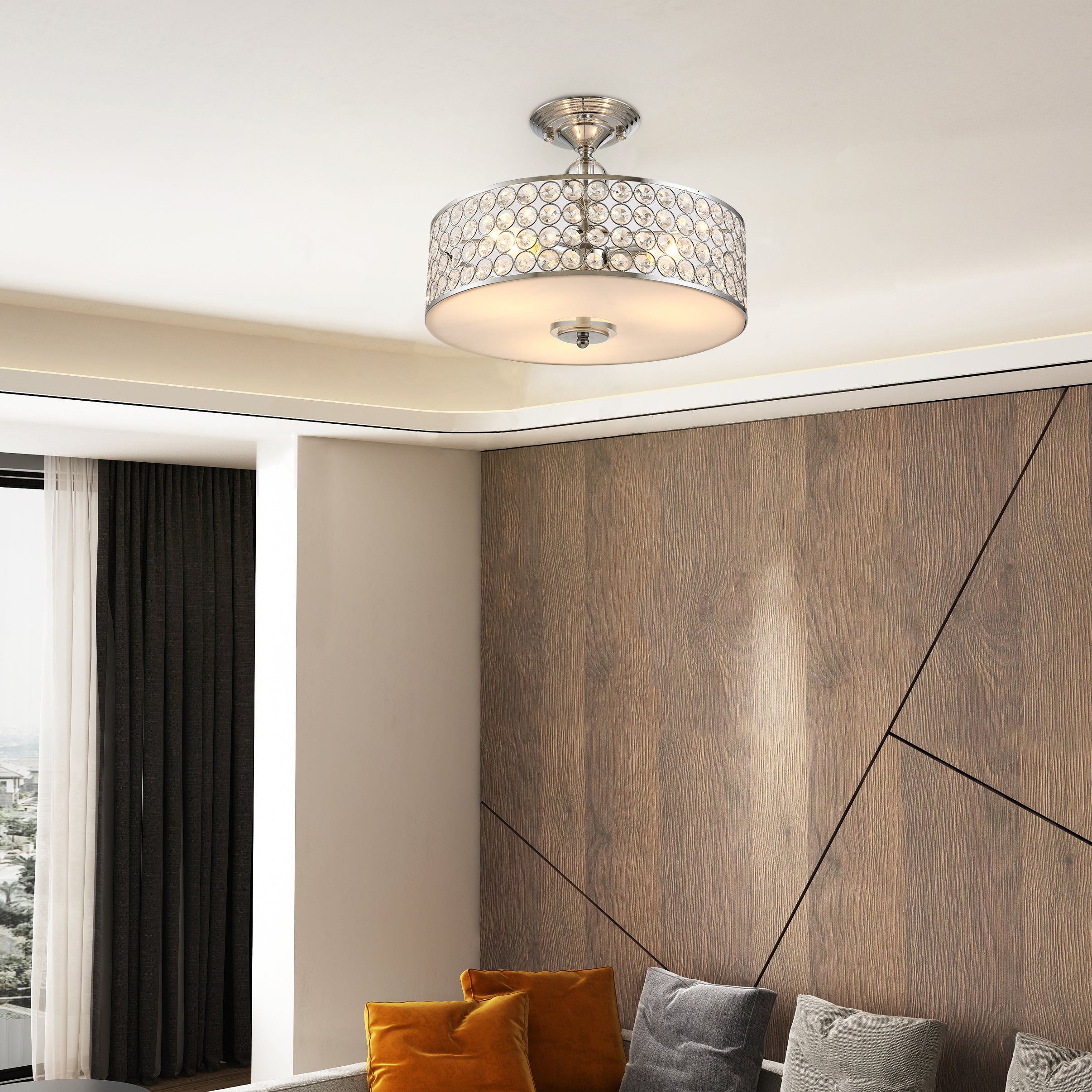 Crystal Accent Ceiling Lamp