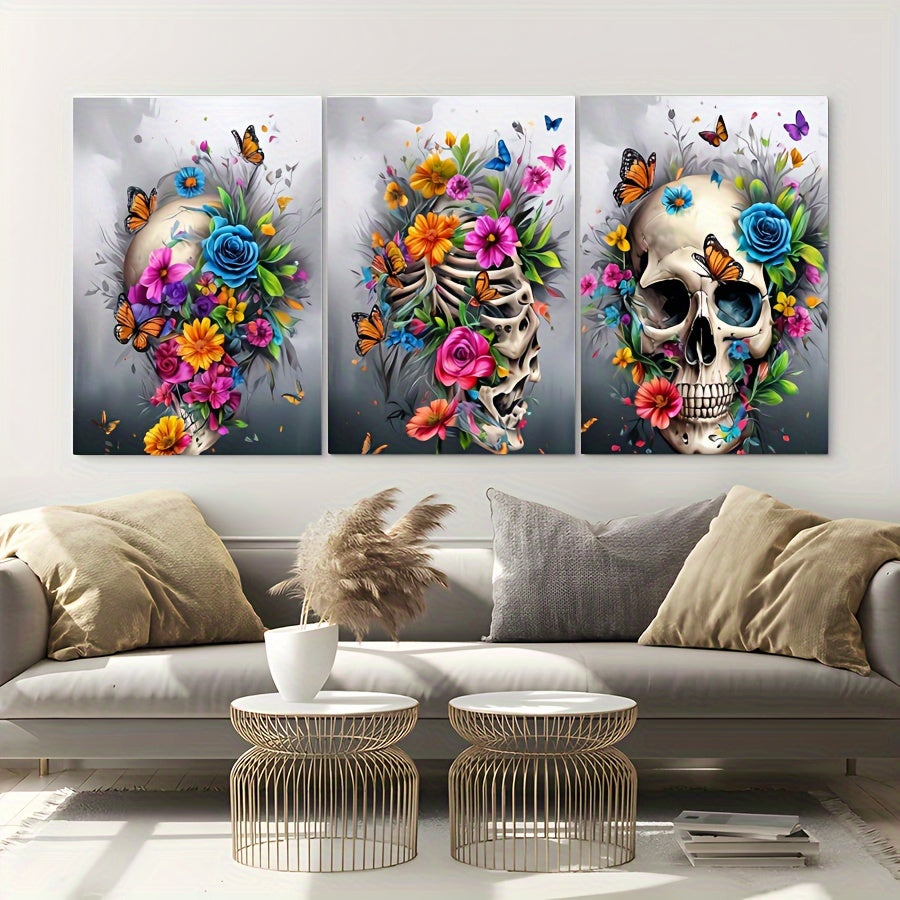 Abstract Skull Canvas Art Set (3-Piece)