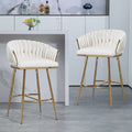 Velvet Swivel Counter Chair - Gold Base