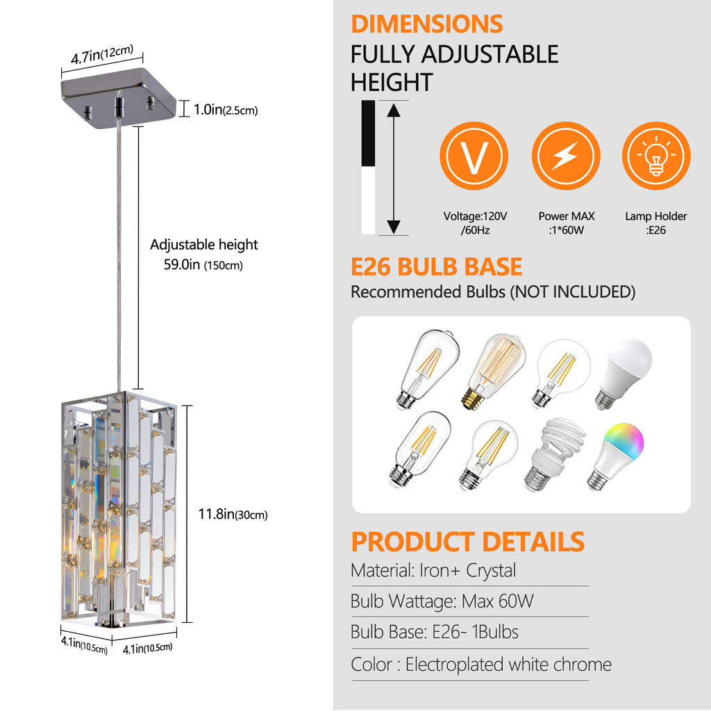 Crystal Prism Pendant Lights (3-Piece Set)