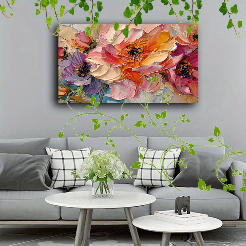 Pastel Bloom Framed Canvas Art – Luxury Floral Wall Décor