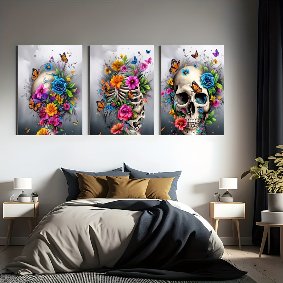 Abstract Skull Canvas Art Set (3-Piece)