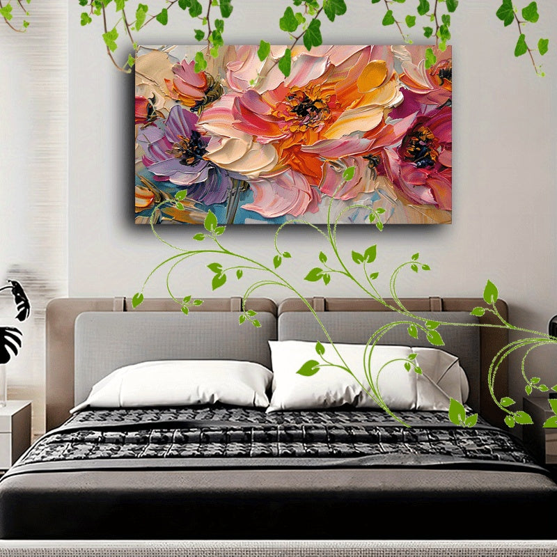 Pastel Bloom Framed Canvas Art – Luxury Floral Wall Décor