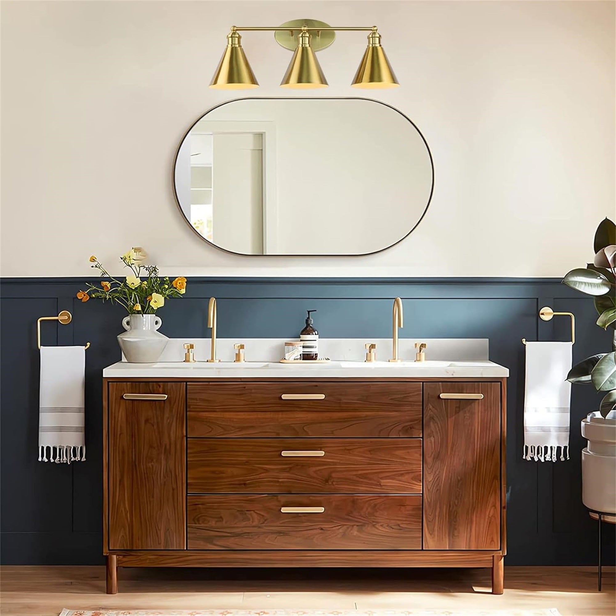Gold Vanity Light - 24" Triple Light