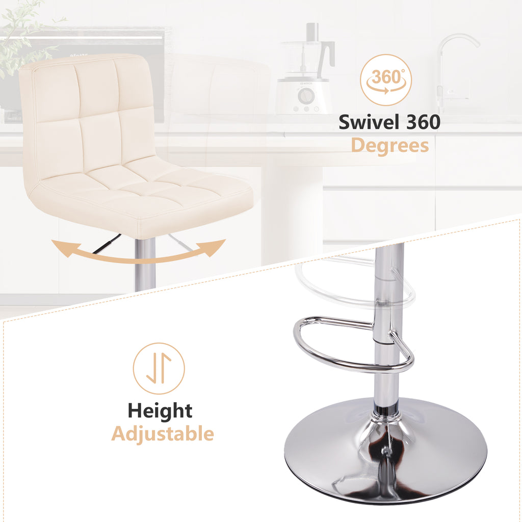 Modern Swivel Counter Stools - PU Leather (Set of 2)