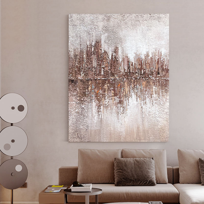 Hand-Painted Oil Painting Canvas Wall Art Decoration Minimalist Texture Abstract For Home Living Room Decor (Rolled Frameless Unstretched Painting)