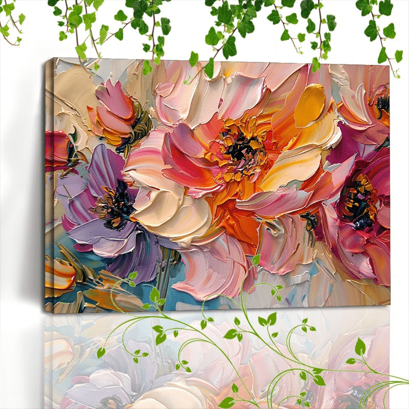Pastel Bloom Framed Canvas Art – Luxury Floral Wall Décor