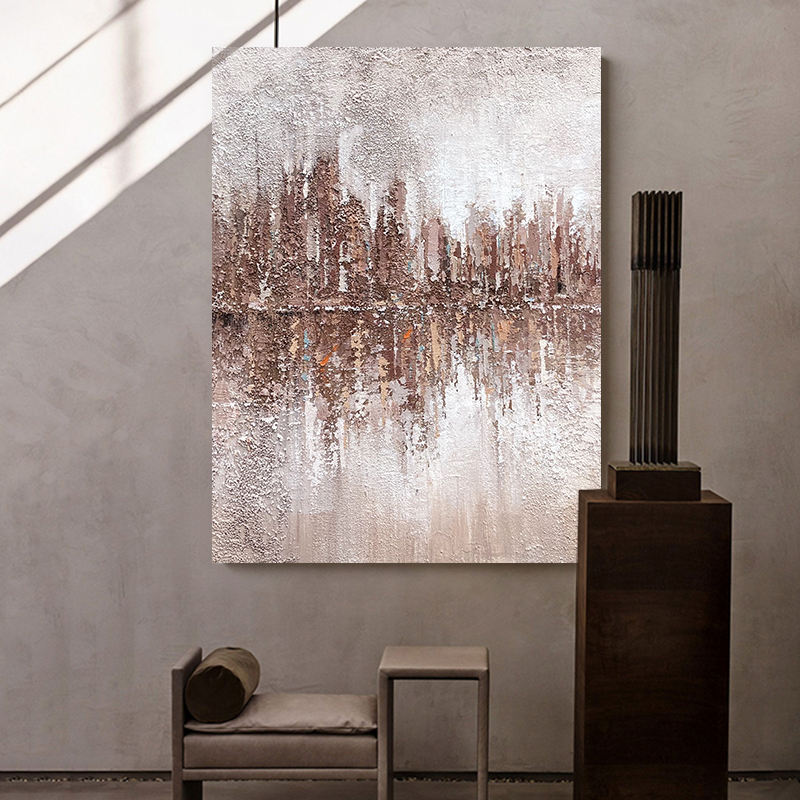 Hand-Painted Oil Painting Canvas Wall Art Decoration Minimalist Texture Abstract For Home Living Room Decor (Rolled Frameless Unstretched Painting)