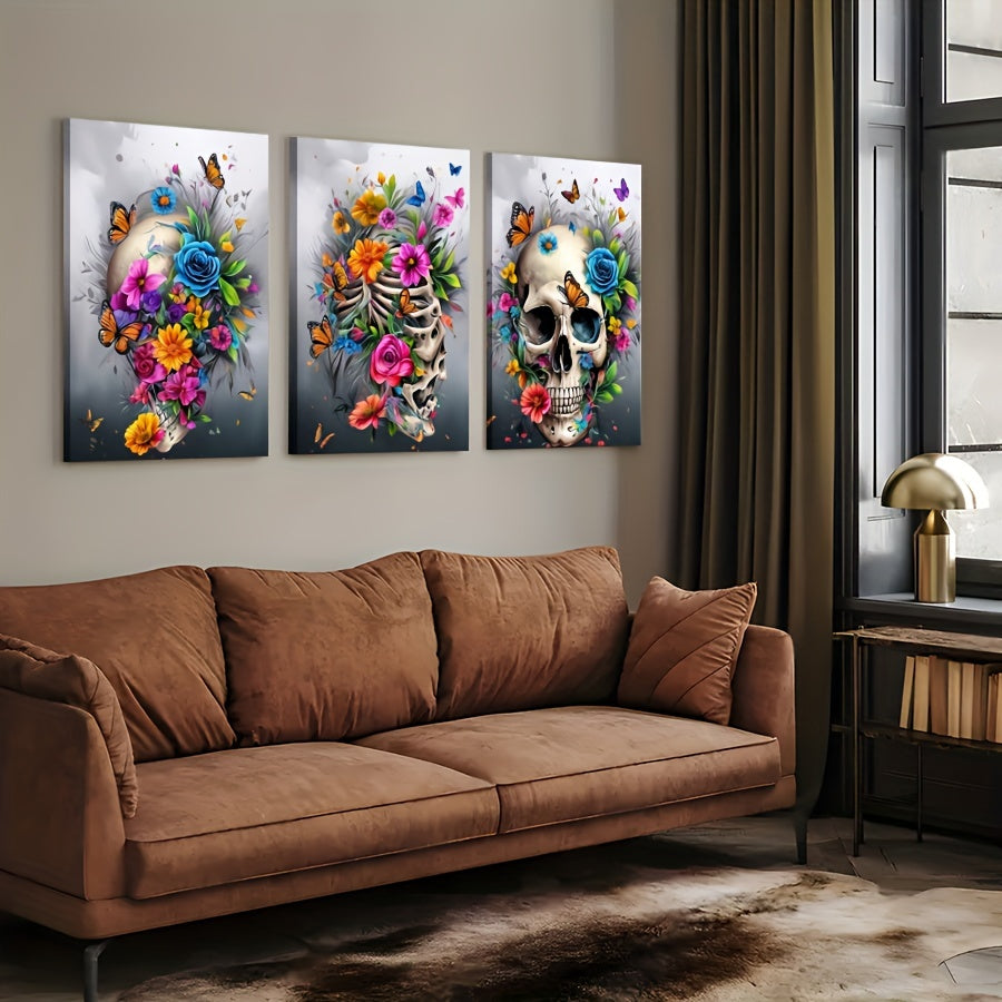 Abstract Skull Canvas Art Set (3-Piece)