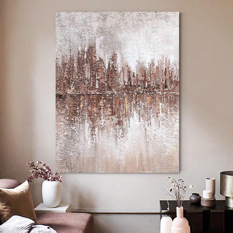 Hand-Painted Oil Painting Canvas Wall Art Decoration Minimalist Texture Abstract For Home Living Room Decor (Rolled Frameless Unstretched Painting)