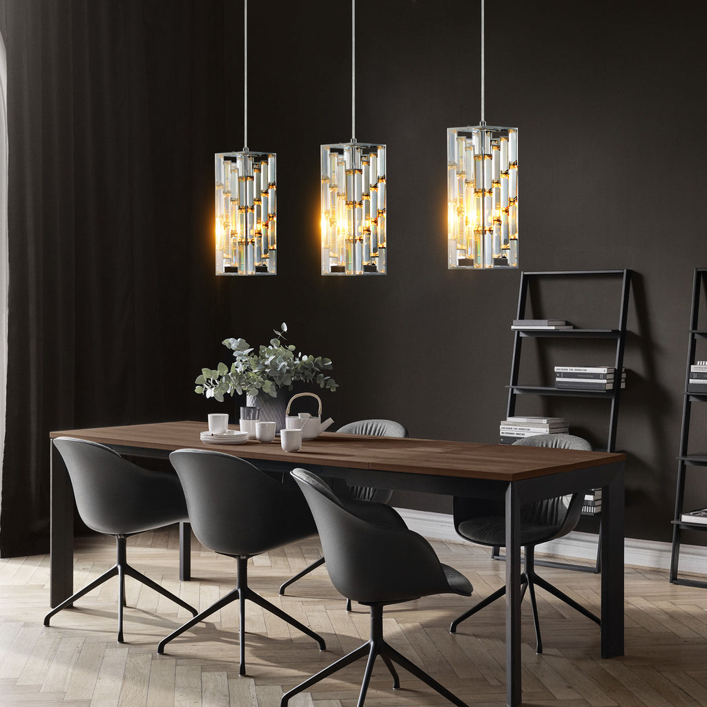 Crystal Prism Pendant Lights (3-Piece Set)