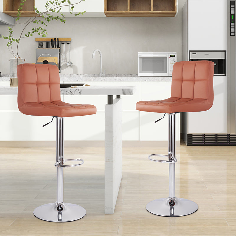 Modern Swivel Counter Stools - PU Leather (Set of 2)