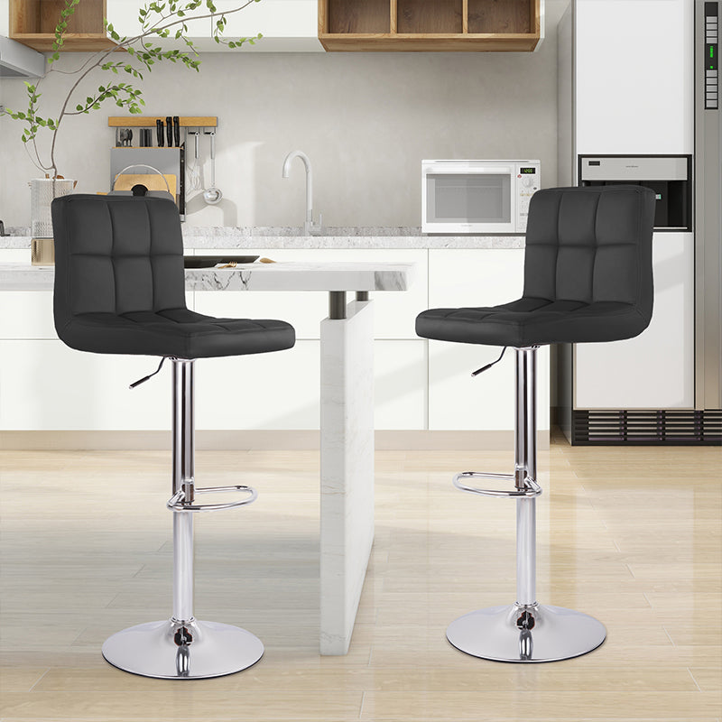 Modern Swivel Counter Stools - PU Leather (Set of 2)